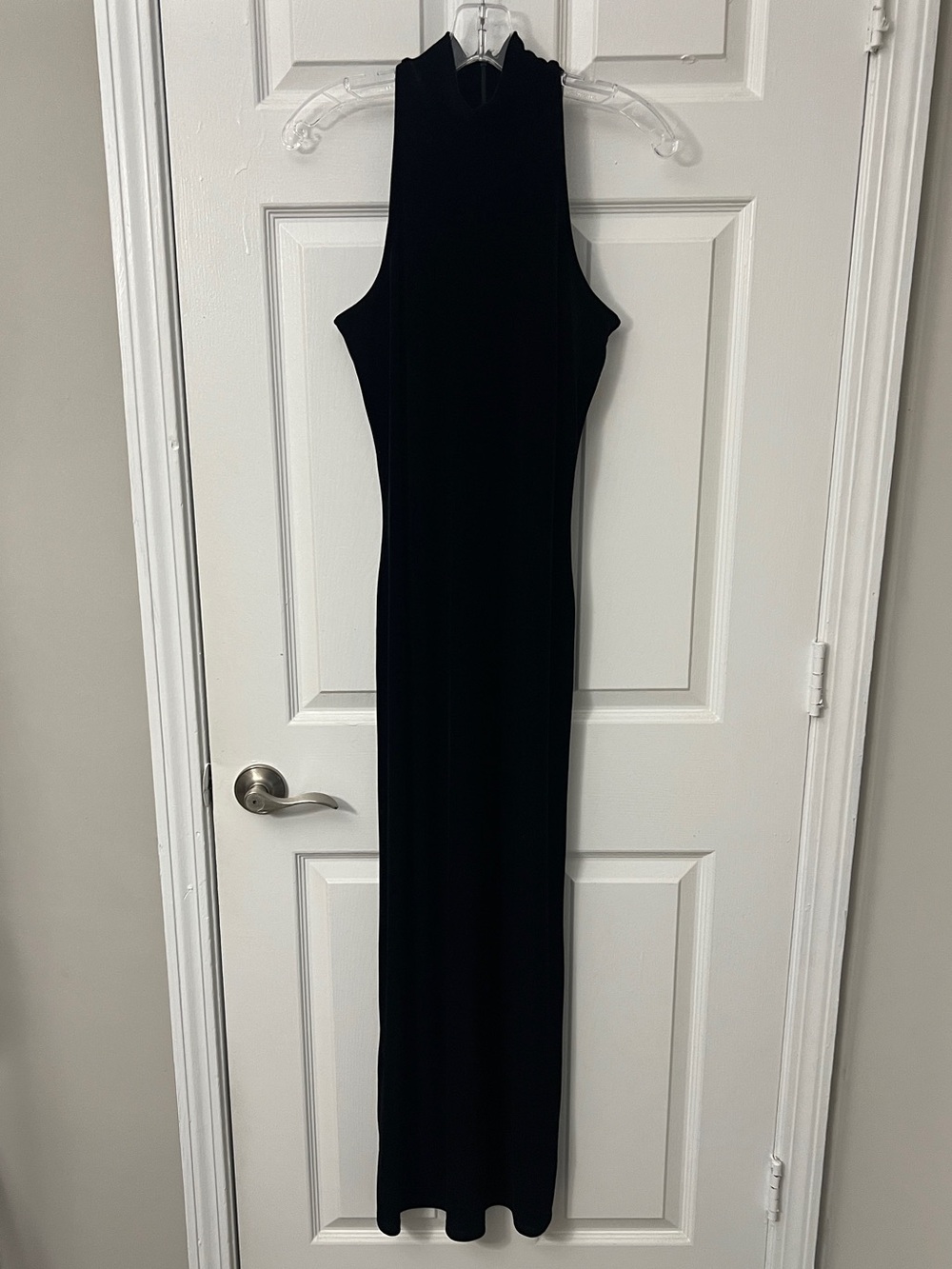 Vintage Ralph Ralph Lauren Maxi Dress Size Small Black Velvet Sleeveless Gown
